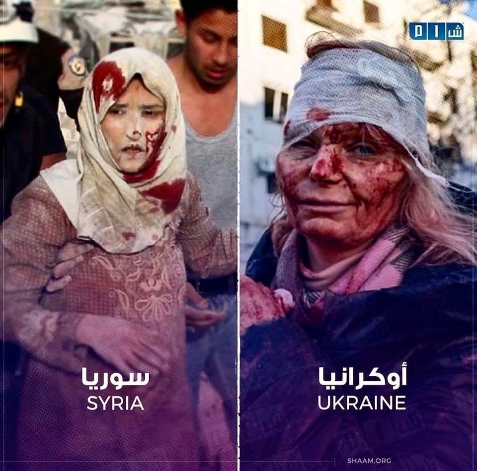 Different crime scenes (Syria, Ukraine), same criminal.