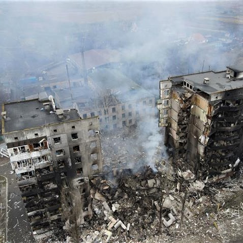The southeastern city of Mariupol in Ukraine has been almost completely destroyed