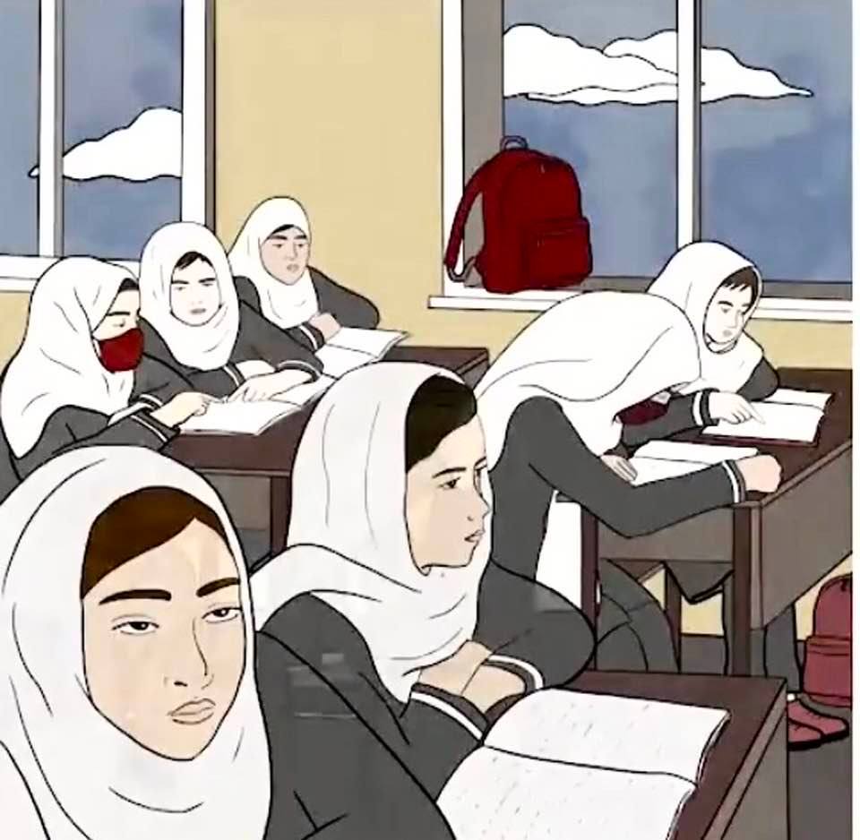 Drawing: It has been 180 days since the Taliban banned girls from attending school