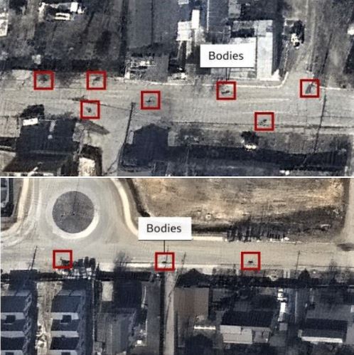 Satellite images expose Russian lies about dead civilians in Bucha, a suburb of Kyiv