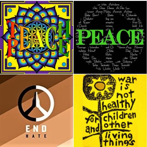 Four posters with the theme of peace and love: Batch 1