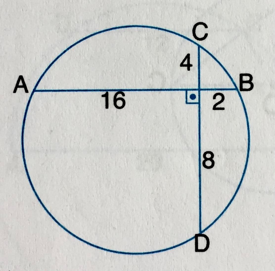 Math puzzle: Find the radius of the circle (the diagram isn't to scale)