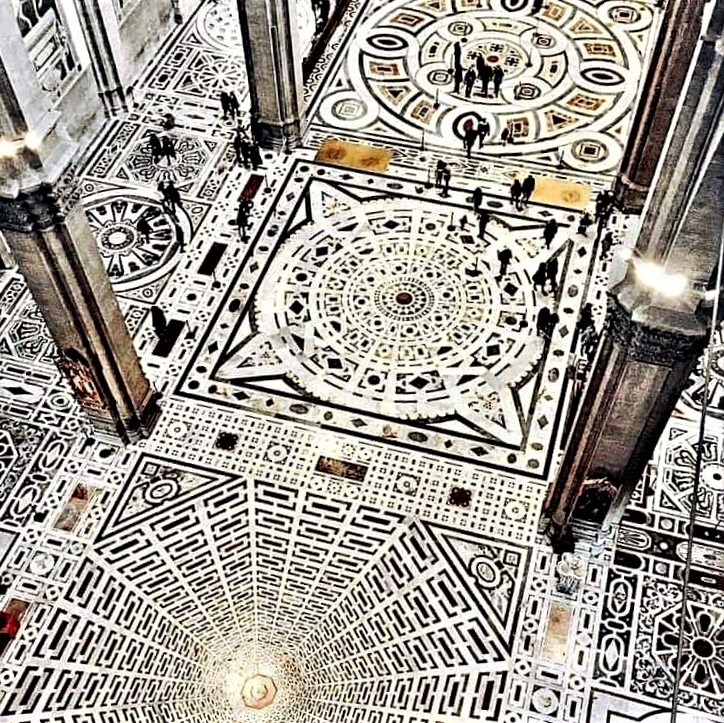 Architectural marvel: Santa Maria del Fiore in Firenze, Italy, with its 13th-15th-century marble floor