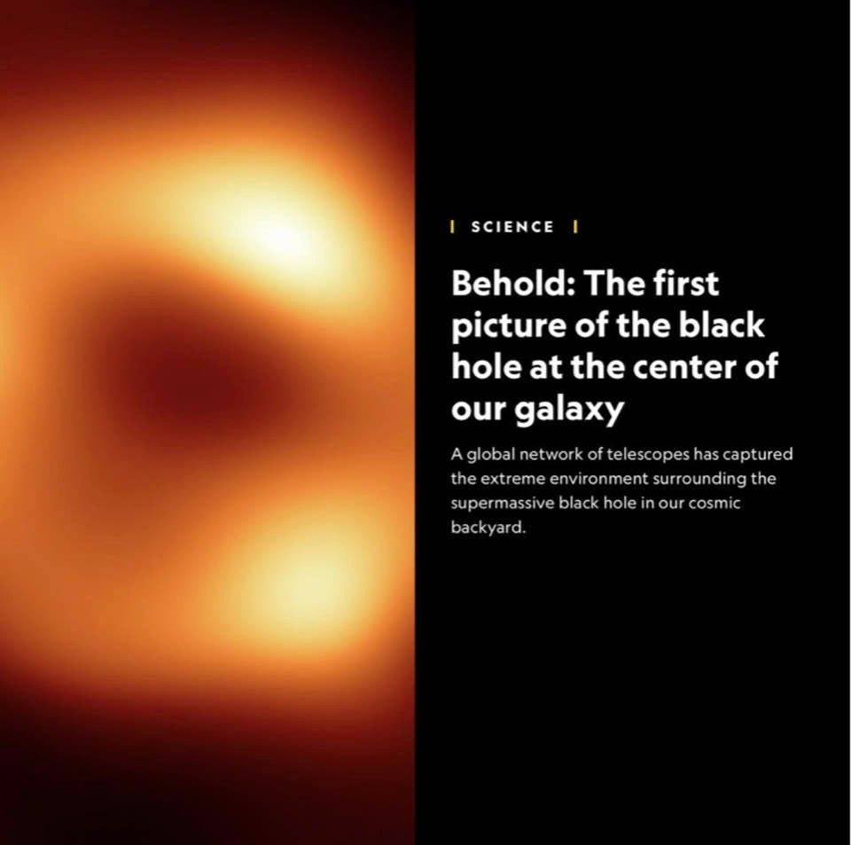 The first picture of the massive black hole at the center of the Milky Way Galaxy is the result of 10 years of work