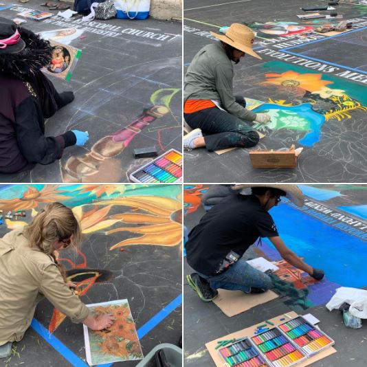 Santa Barbara's I Madonnari Street Painting Festival: Artists at work