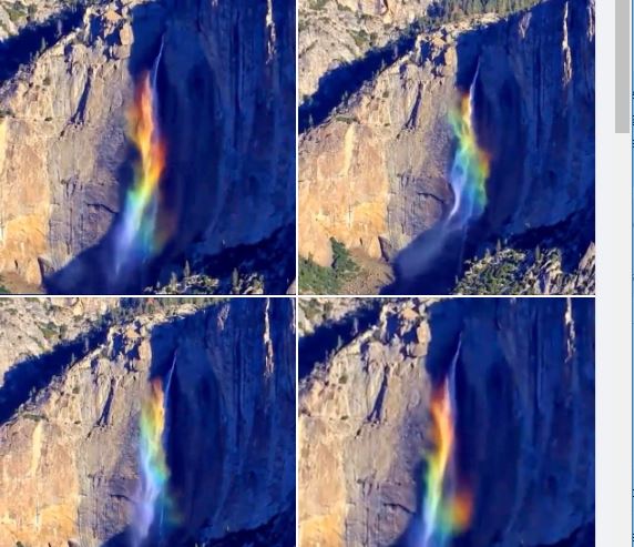 Rainbows at Yosemites Falls, California, USA