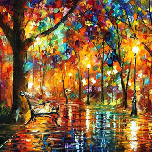 One of the colorful paintings of the late Leonid Afremov