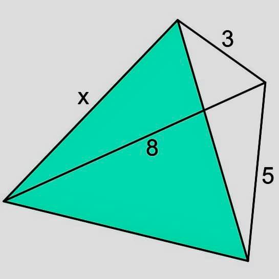 Math puzzle: A point outside an equilateral triangle is at distance 3, 8, and 5 from its three vertices. What is the triangle's area?
