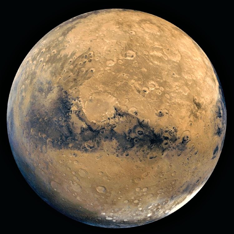 Satellite-image reconstruction of the surface of Mars