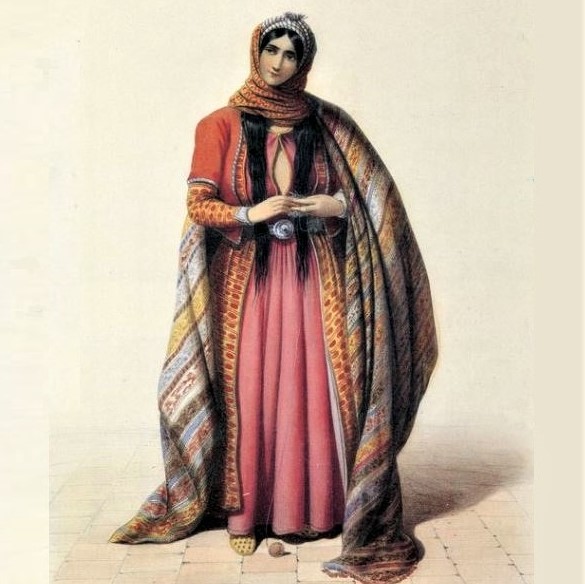 Armenian woman of Isfahan: Original 1840s drawing by Eugune Flandin