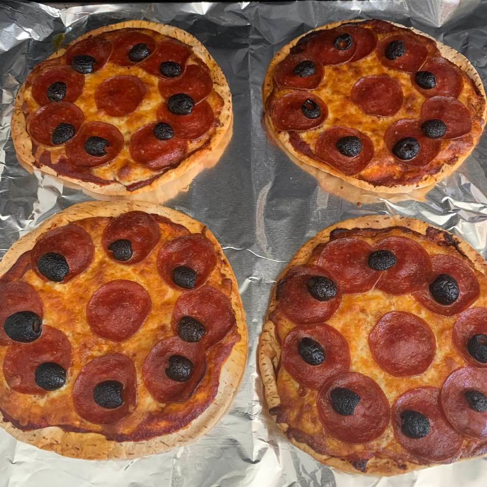 You can make pizzas with any kind of bread: These are my pita-bread pizzas