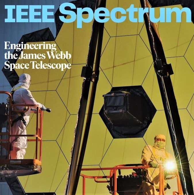 Cover image of the September 2022 issue of 'IEEE Spectrum' magazine features the James Webb Space Telescope