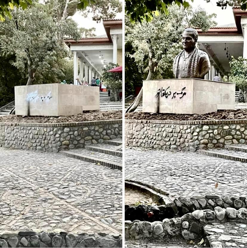 Statue of General Qasem Soleimani has been removed: Regime operatives in Iran apparently got tired of erasing graffiti from the base of the statue