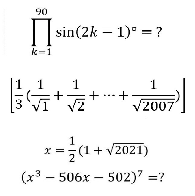 Math puzzles: Evaluate the three expressions shown in this image