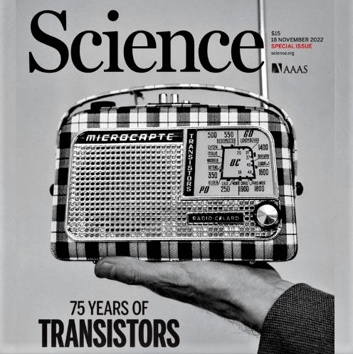 Science magazine cover image, honoring 75 years of transistors