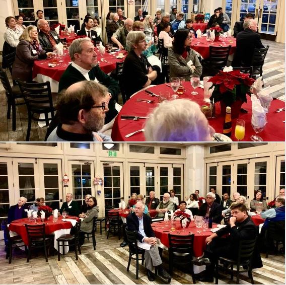 IEEE Central Coast Section tech talk by Dr. Roland Geyer of UCSB: Two photos of the audience