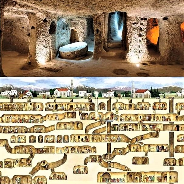 The city of Derinkuyu once housed 20,000 people in underground tunnels spanning 18 levels