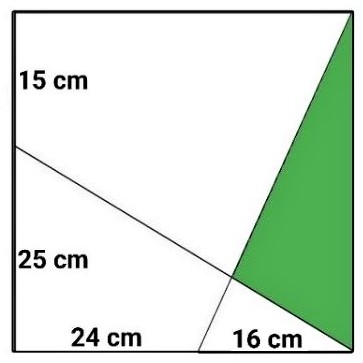 What is the shaded area inside the 40-by-40 square?