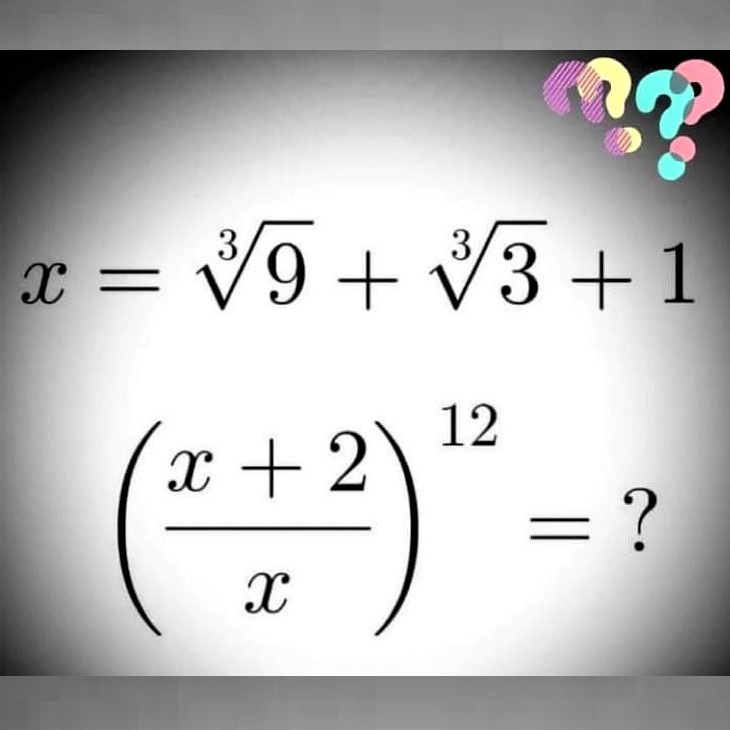 Math puzzle: Given the value of x at the top, evaluate the bottom expression