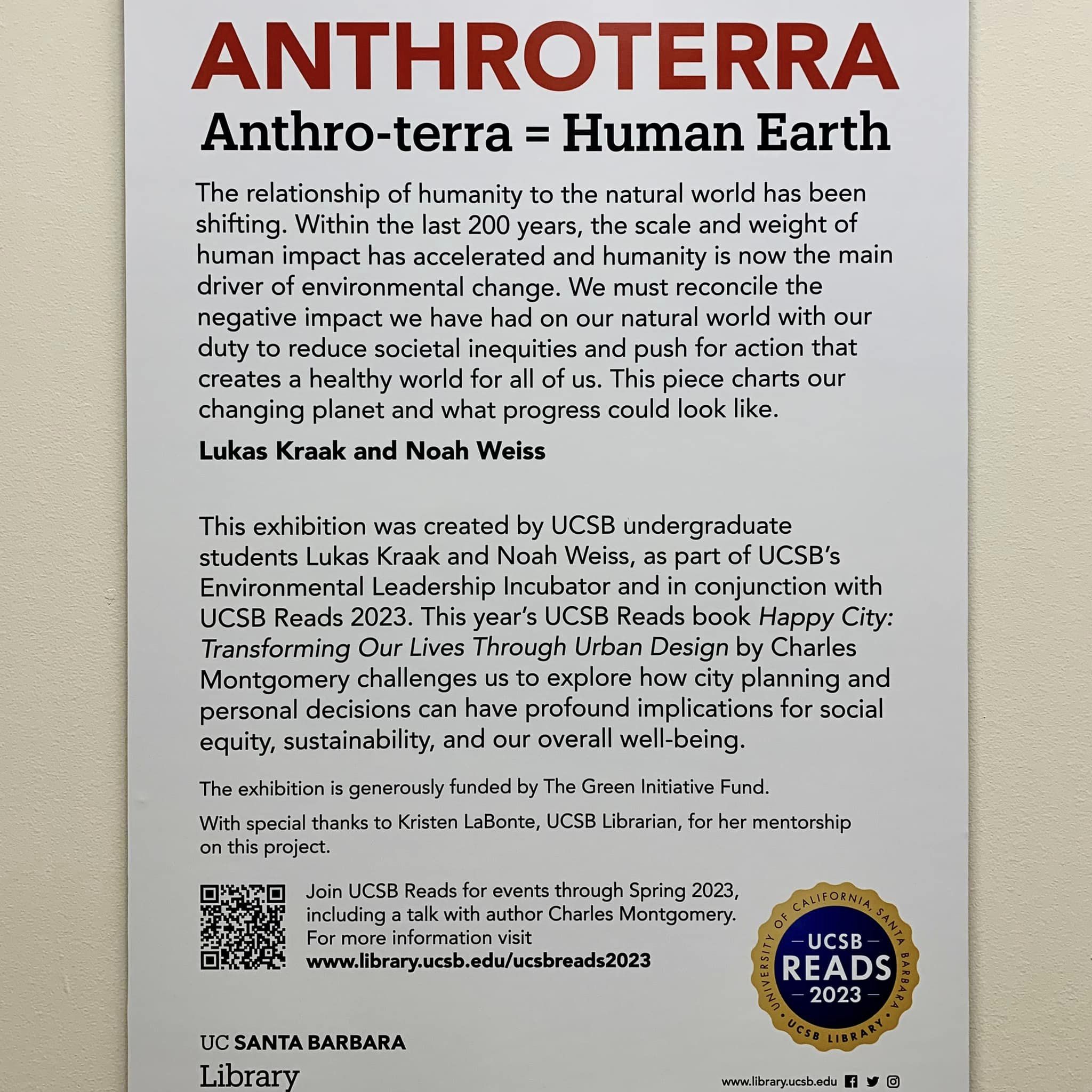 Anthroterra (Human Earth): An exhibit at UCSB Library (description)