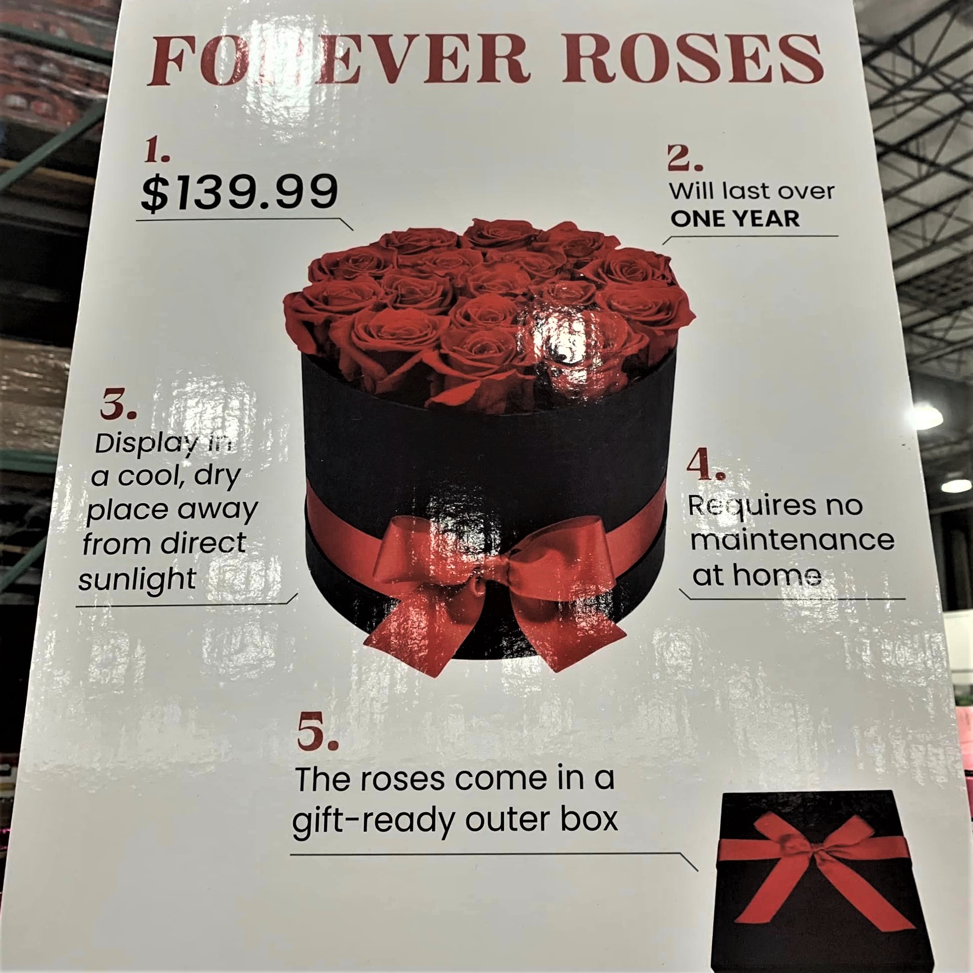 For a mere $140, you can buy a gift pack of roses that are said to last for over one year