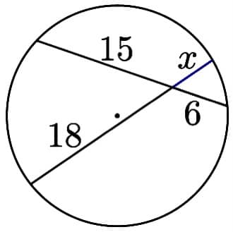 Math puzzle: Find the length x in this diagram featuring a circle and two chords