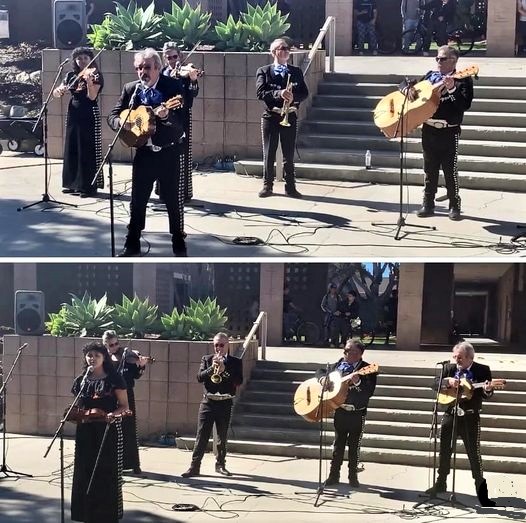 Mariachi Las Olas De Santa Barbara performed today at UCSB's Music Bowl under the beautiful blue skies of a 70-degree day