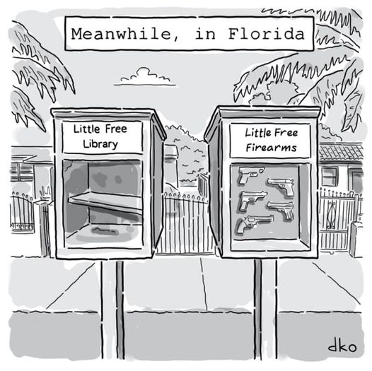 New Yorker cartoon of the day: Little Free Library, Florida style!