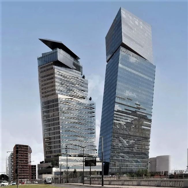 The Leaning Towers of Paris: The V-shaped Tours Duo skyscrapers were designed by Jen Nouvel