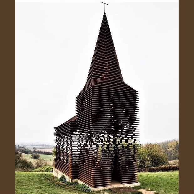 See-through church, by architects Pieterjan Gijs & Arnout Van Vaerenbergh, 2011, Borgloon, Belgium