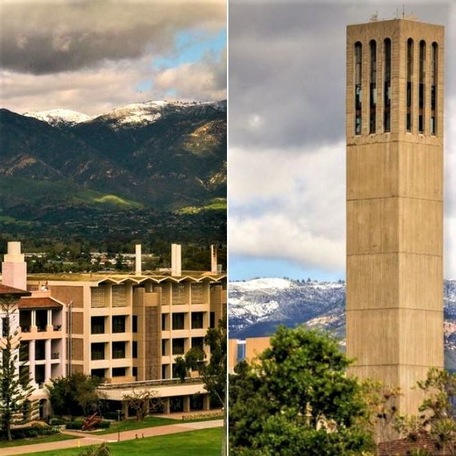 Snow-capped mountains to the north of UCSB in mid-March, 2023