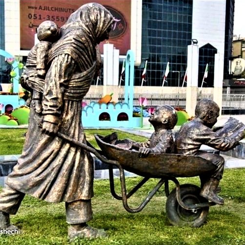 A statue in Mashhad, Iran: Its message is anyone's guess! 