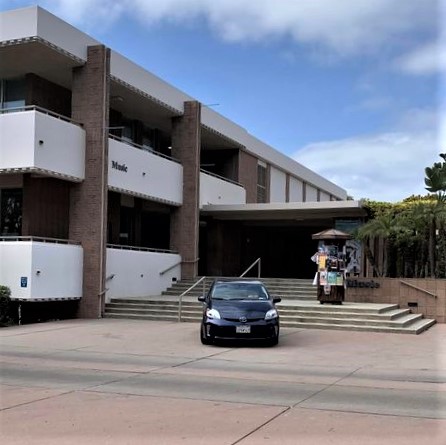 Vehicles driving/parking on UCSB campus walkways