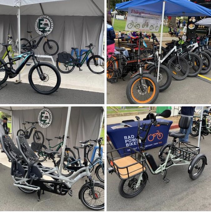 Santa Barbara Earth Day Festival at Alameda Park: Some e-bikes