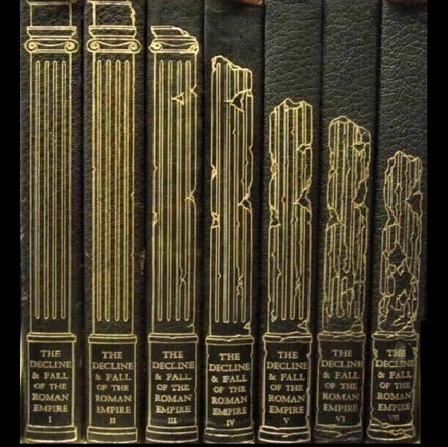 Expressive book spines for 'The Decline & Fall of the Roman Empire'