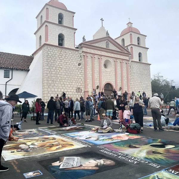 I Madonnari Italian Street Painting Festival: Santa Barbara Mission, first shot