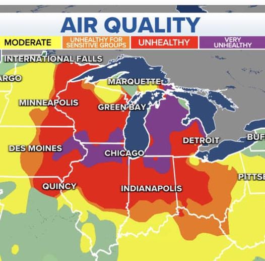 Over 122 million Americans under air quality alerts due to Canadian wildfire smoke (map)