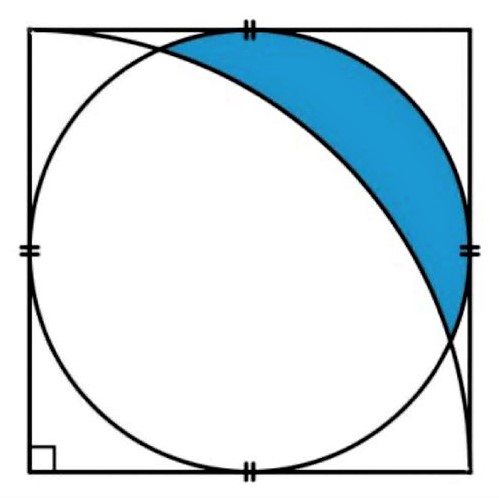 Math puzzle: What fraction of the square's area is shaded blue?
