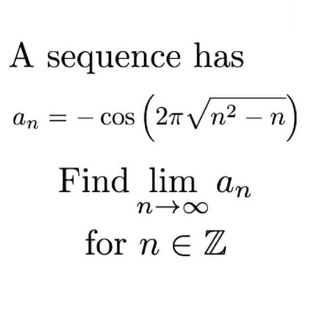 Math puzzle: What is the limit of the nth term of the following sequence, as n tends to infinity?