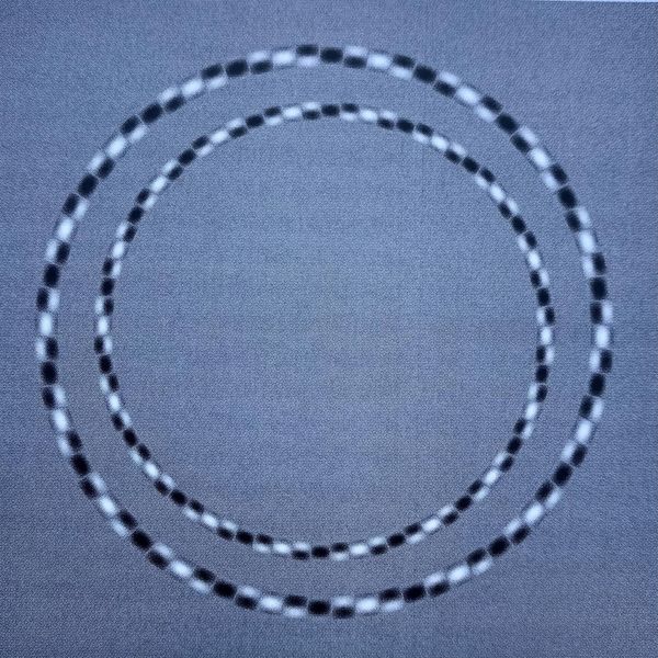 Optical illusion: Two circles that appear like a spiral patterm