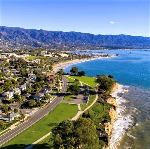 The Beautiful Santa Barbara, shot from Shoreline Park, with Harbor and Stearns Wharf visible at a distance