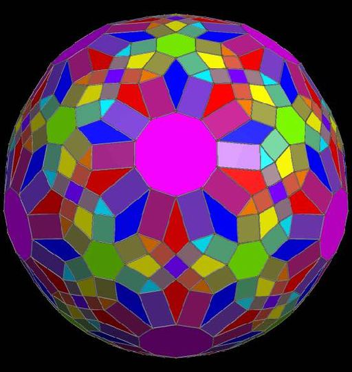 A polyhedron derived from the great rhombicosidodecahedron: Image and link to animated version