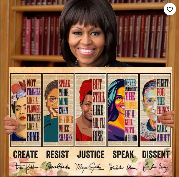 A wonderful poster to empower women and girls: Held by Michelle Obama