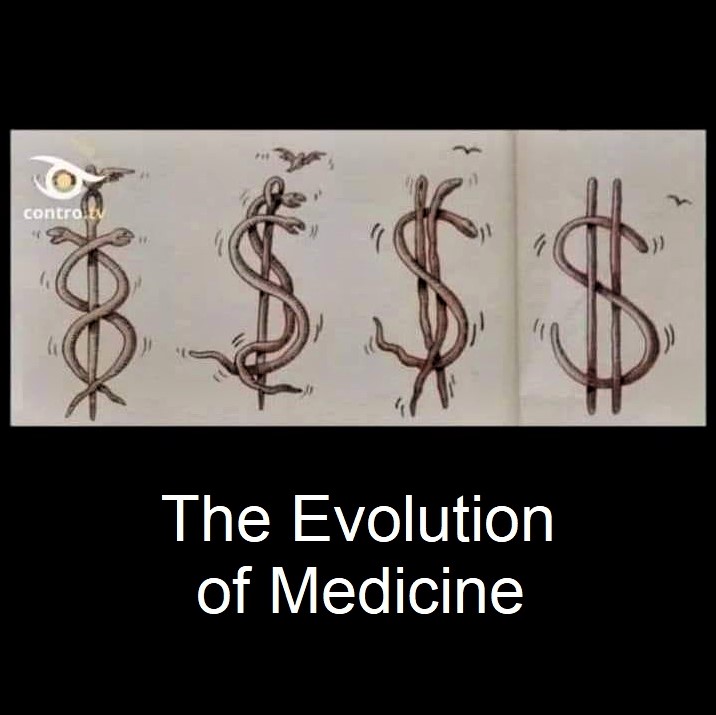 The evolution of medicine: From a pair of snake to dollar sign