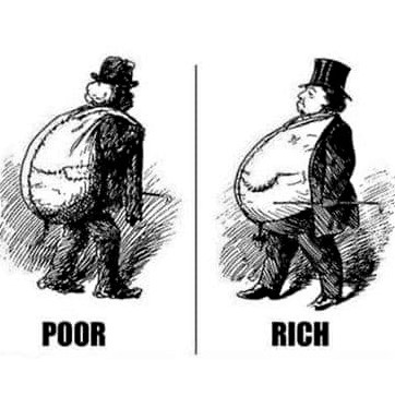 Creative artist's depiction of the poor and the rich
