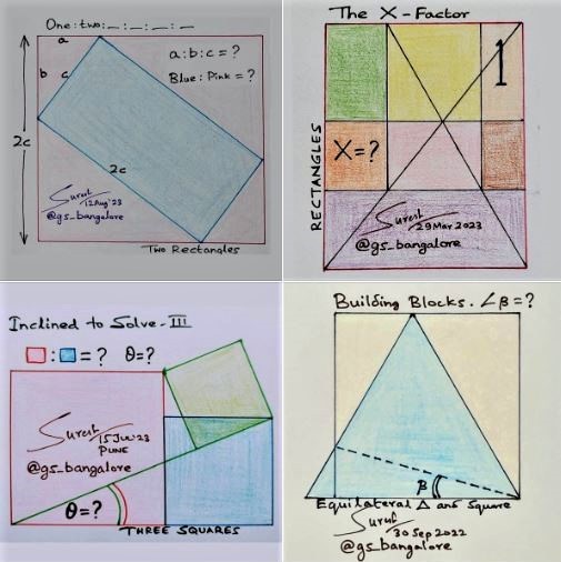 Math puzzles: Four seemingly underspecified problems from @gs_bangalore