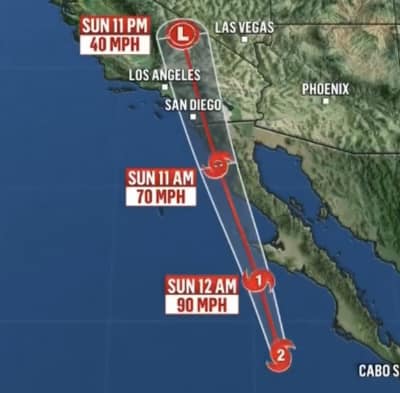 Hurricane Hilary has turned into a tropical storm as it approaches Southern California