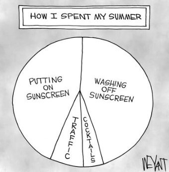 Cartoon: How I spent my summer days (mostly putting on and washing off sunscreen)