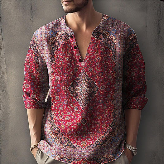 I keep running into ads for clothing inspired by carpet designs and other Persian motifs