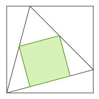 Math puzzle: We have two squares and an equilateral triangle. Find the ratio of the areas of the two squares